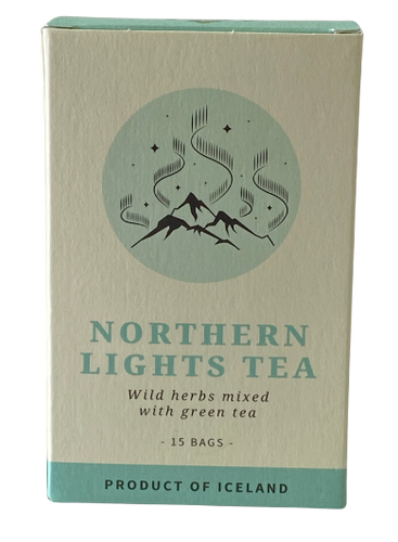Northern Light Tea / Vetrarte Innihald: grænt te & blóðberg