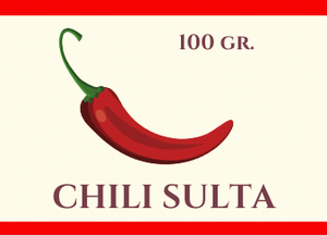 Chili jam/Chilisulta innihald: paprika, chili, sykur og melatin